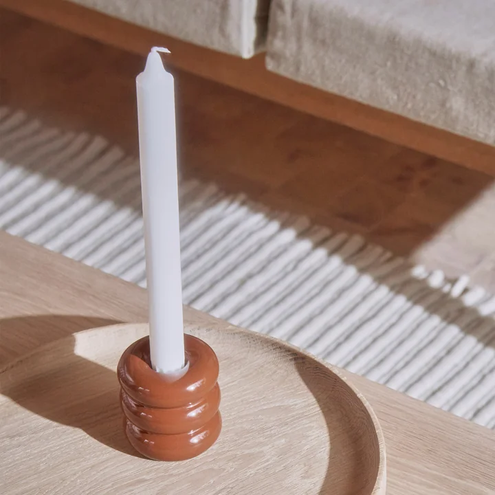 OYOY - Savi Candlestick Ø 6.5 cm, nutmeg