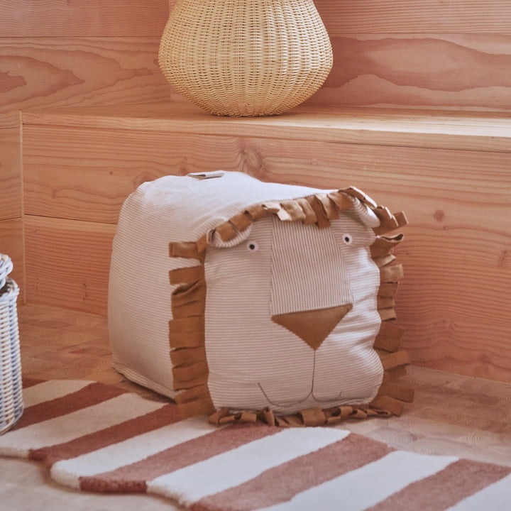 Animal children beanbag lion Lobo from OYOY in caramel