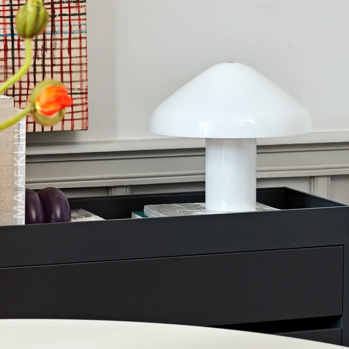 Pao glass table lamp from HAY in the color white