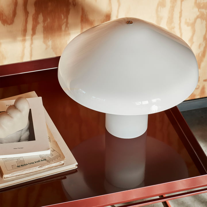 Pao glass table lamp from Hay in the color white