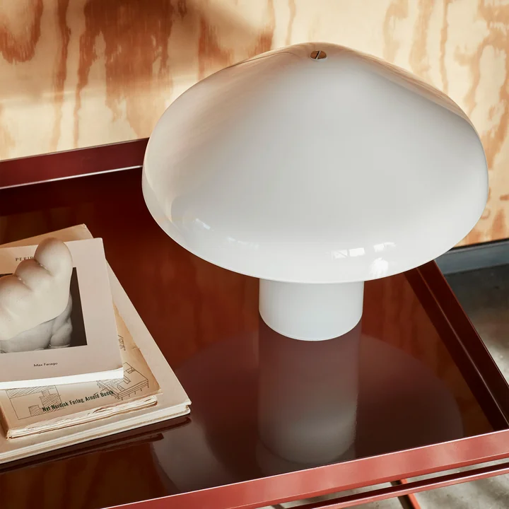 Pao glass table lamp from HAY in the color white