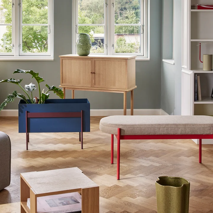 Awe planter box from Hübsch Interior in color burgundy / petrol