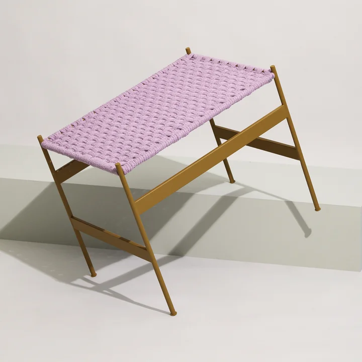 Peri Bench from Hübsch Interior in color ocher / purple