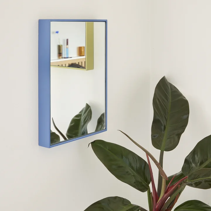 Shine Wall mirror from Hübsch Interior in color blue
