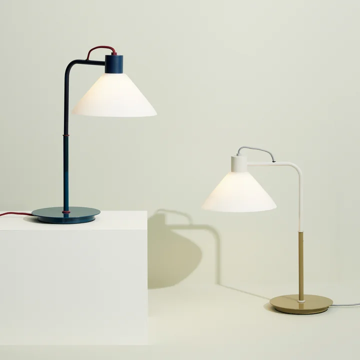 Spot Table lamp from Hüsch Interior in the colors petrol and khaki / sand