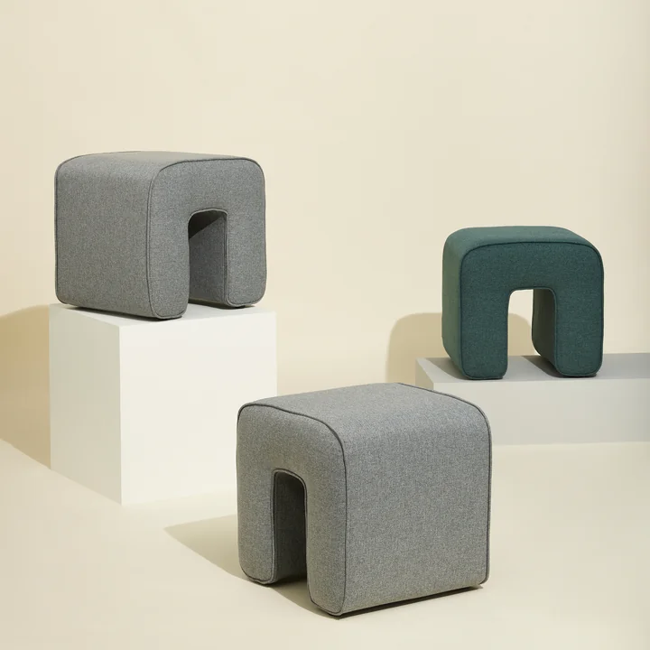Sculpture Pouf from Hübsch Interior in color gray