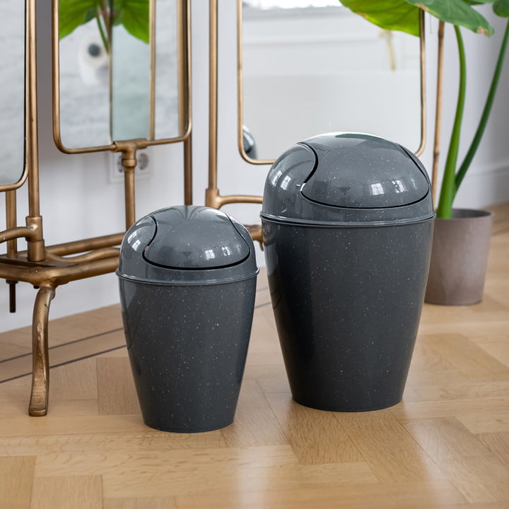 DEL Swing top bin, recycled ash grey from Koziol