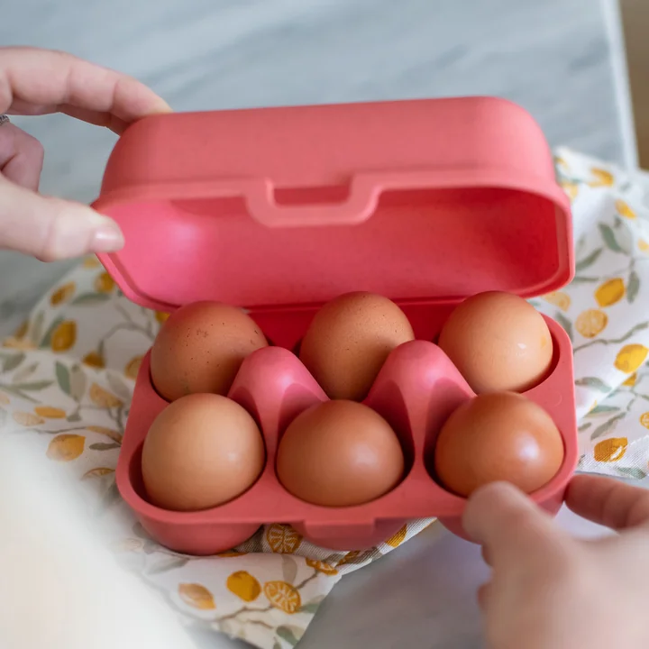 Eggs to go Reusable egg container mini, nature coral from Koziol