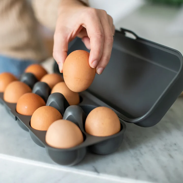 Eggs to go Reusable egg container, nature ash grey from Koziol