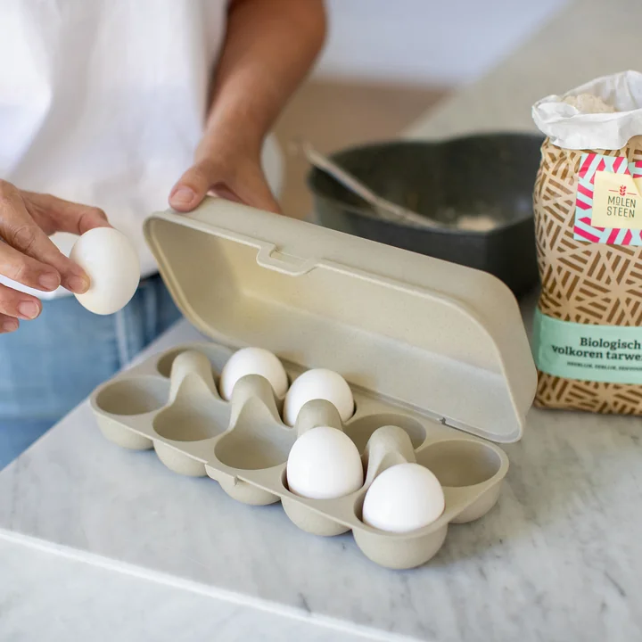 Eggs to go Reusable egg container, nature desert sand from Koziol