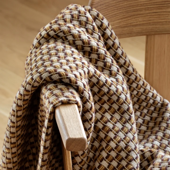 Isak Wool blanket, 150 x 210 cm, brown / beige from Røros Tweed