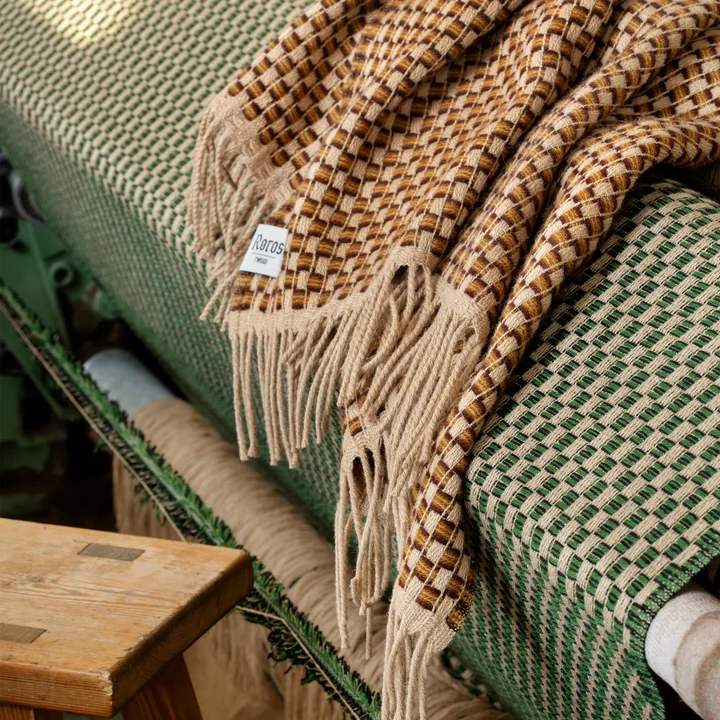 Isak Wool blanket, 150 x 210 cm, brown / beige from Røros Tweed