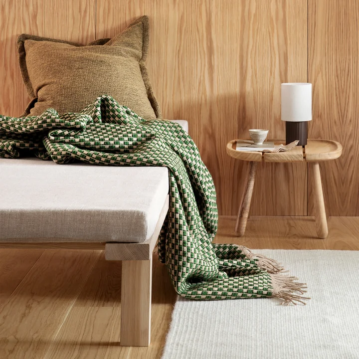 Isak Wool blanket, 150 x 210 cm, green / beige by Røros Tweed