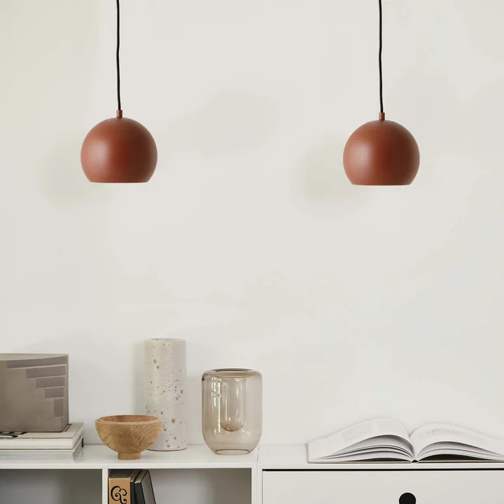 Ball Pendant light terracotta matt from Frandsen