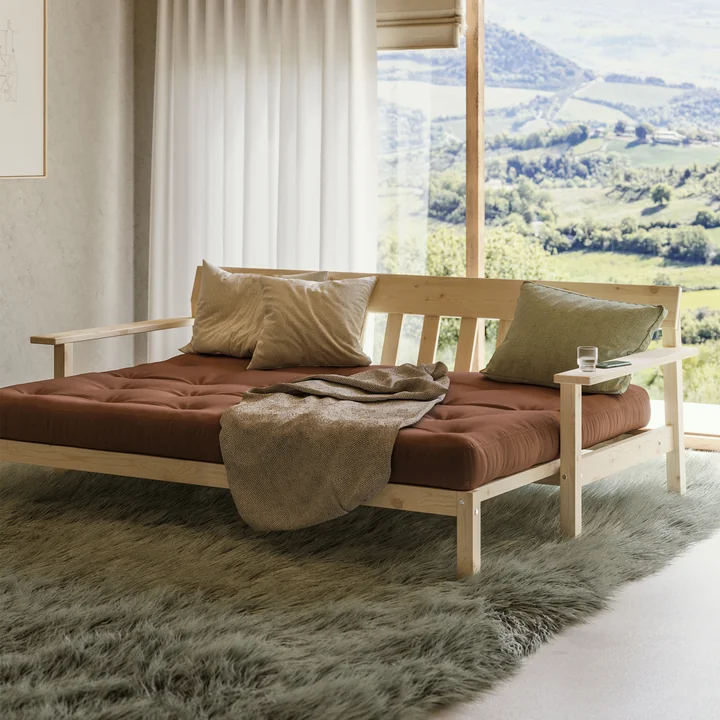 Unwind Sofa bed, natural pine / mocha from Karup Design
