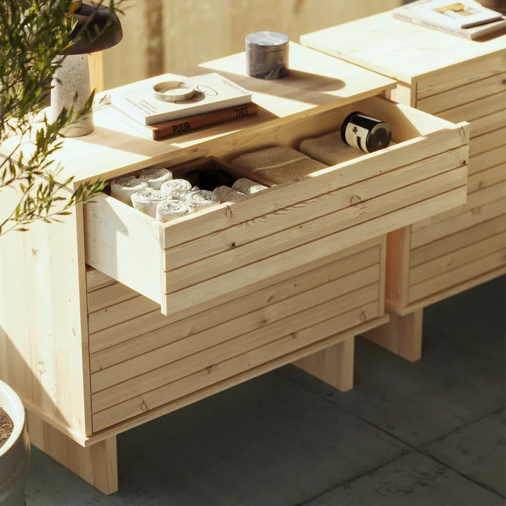 Kommo Chest of drawers, 93 x 40 x 95 cm,pine clear lacquered from Karup Design