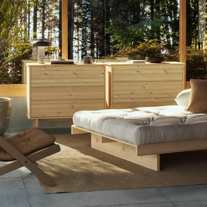 Kommo Chest of drawers, 93 x 40 x 95 cm,pine clear lacquered from Karup Design