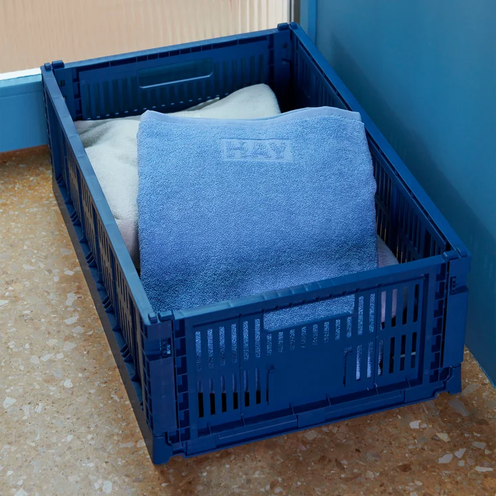 Colour Crate Basket recycled M from HAY in the color blue