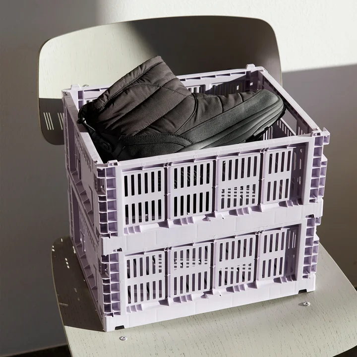 Colour Crate Basket recycled M from HAY in the color lavender