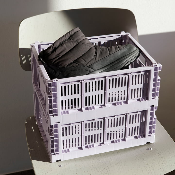 Colour Crate Basket recycled M from HAY in the color lavender