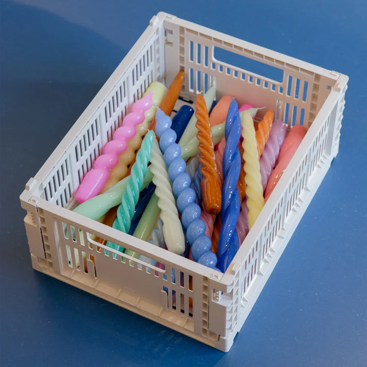 Colour Crate Basket recycled M from HAY in the color light grey