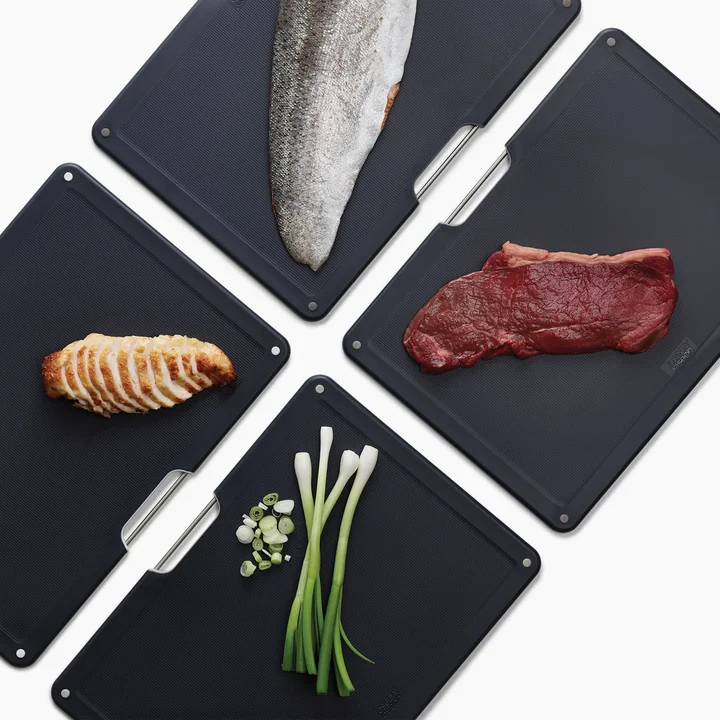 Folio Steel cutting boards, carbon rose gold (4 pieces) by Joseph Joseph