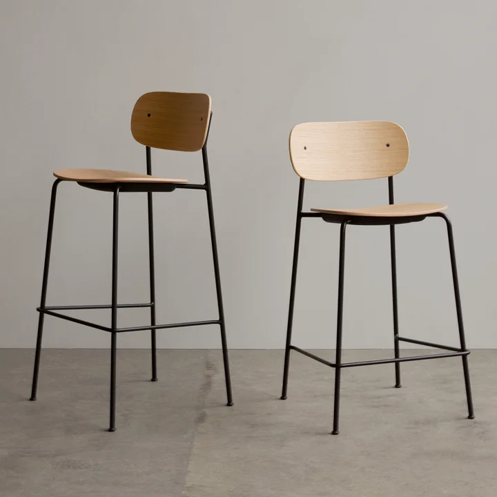 Co Counter Chair from Audo in natural oak finish with black steel frame