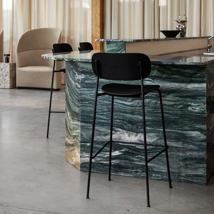 Co Counter Chair from Audo in black oak finish with black steel frame