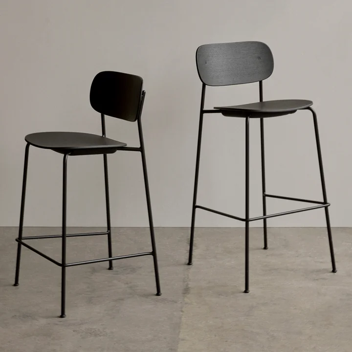 Co Bar Chair from Audo in black oak finish with black frame