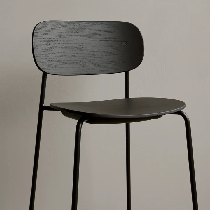 Co Bar Chair from Audo in black oak finish with black frame