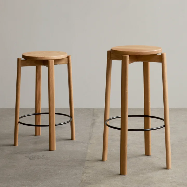 Passage Bar stool from Audo in the natural oak version