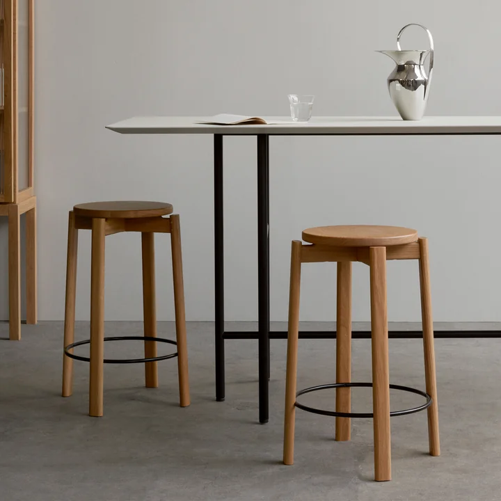 Passage Bar stool from Audo in the natural oak version