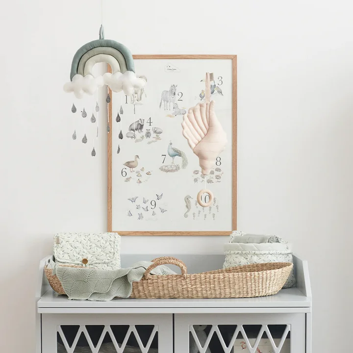 Quilted storage baskets from Cam Cam Copenhagen in the version green leaves