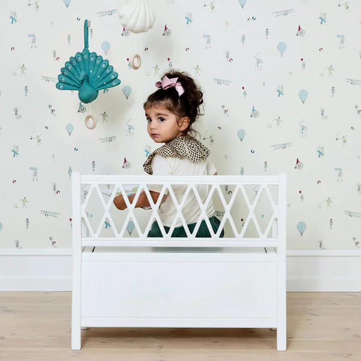 Harlequin children's bench with storage from Cam Cam Copenhagen in color white