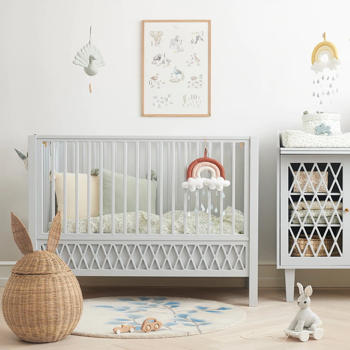 Harlequin baby crib from Cam Cam Copenhagen in color light gray