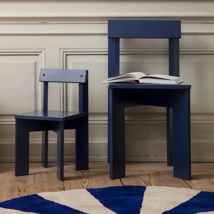 Ark Chair and high chair, blue by Ferm Living