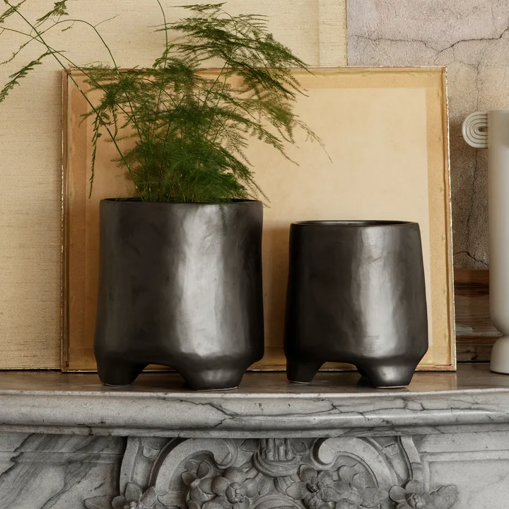 Esca Flower pot from Ferm Living in the color black