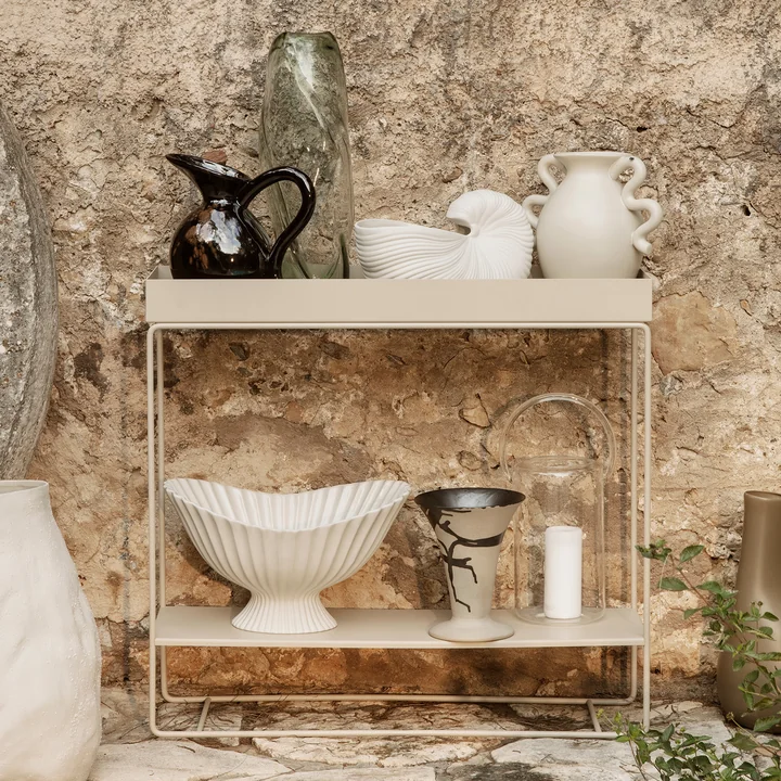 Flores Vase from Ferm Living in the version sand / black