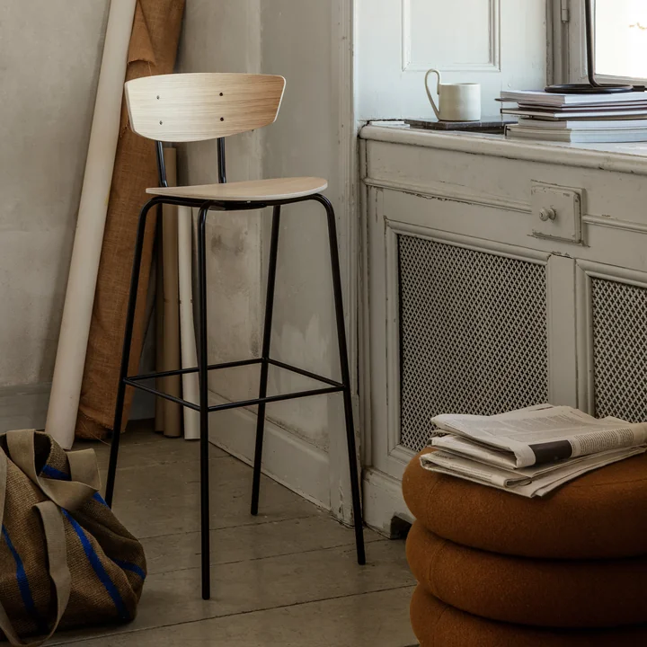 Herman Bar stool H 76, white oiled oak by Ferm Living
