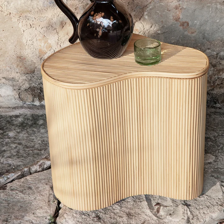 Isola rattan storage table, natural by Ferm Living