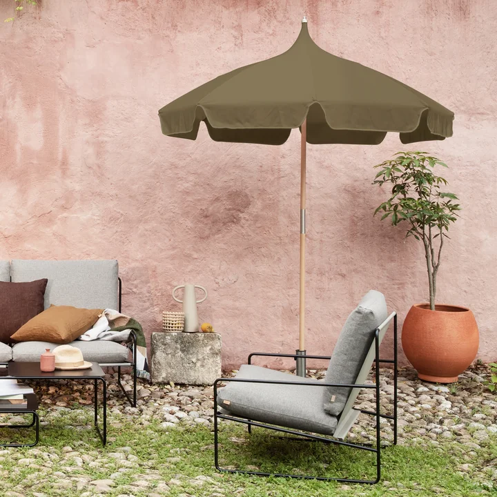 Lull Parasol from Ferm Living in the version military olive