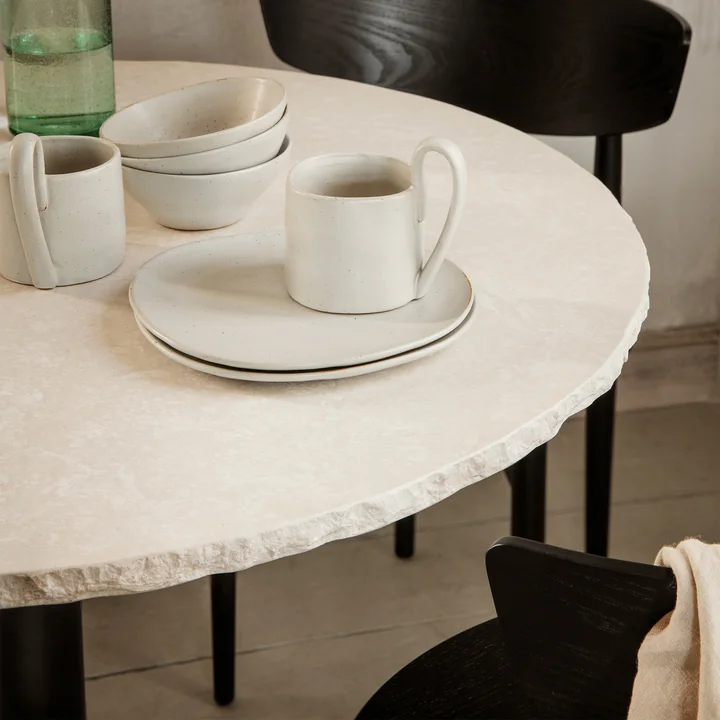 Mineral Table marble, dining table, Bianco Curia by Ferm Living