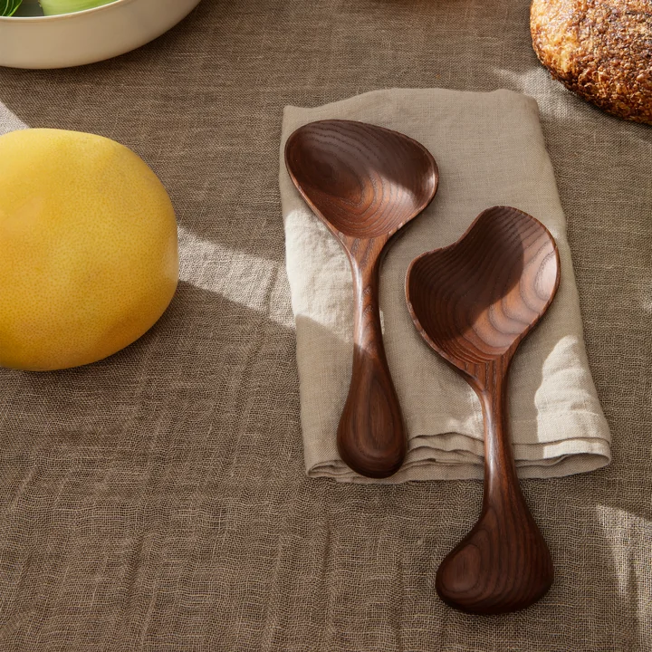 Os Salad servers from Ferm Living in color dark brown