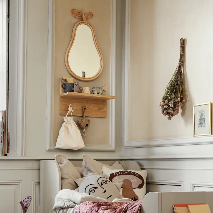 Place Wall shelf, Small, Oak and Roy Merino music box by Ferm Living