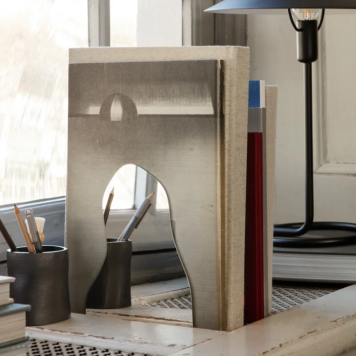 Pond Bookend, silver (set of 2) by Ferm Living