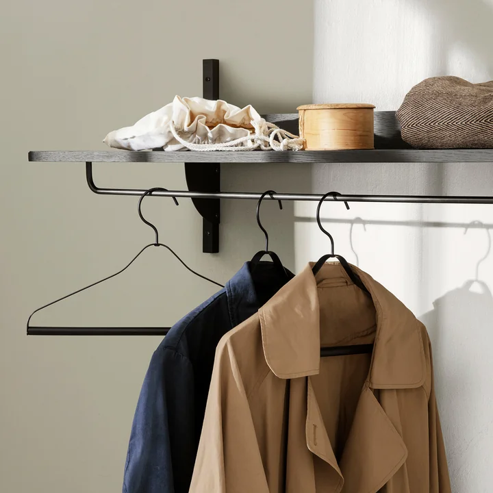 Sector Wall coat rack by Ferm Living in black ash / black brass finish