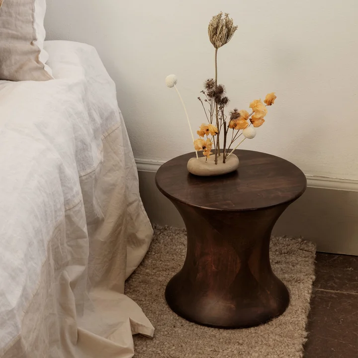 Spin Stool from Ferm Living in color brown