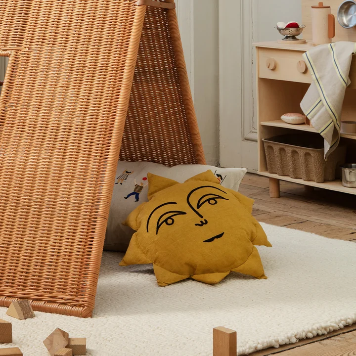 Sun cushion from Ferm Living in the color yellow