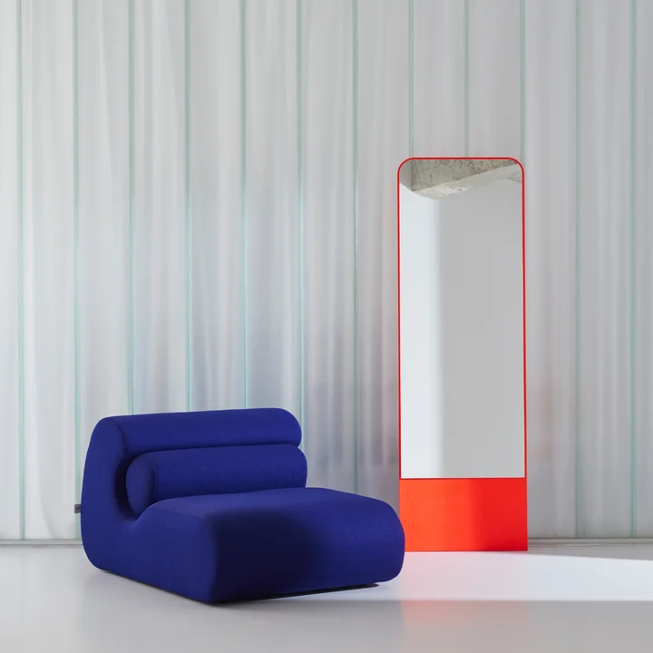Ola 2-seater sofa and Friedrich mirror from OUT Objekte unserer Tage