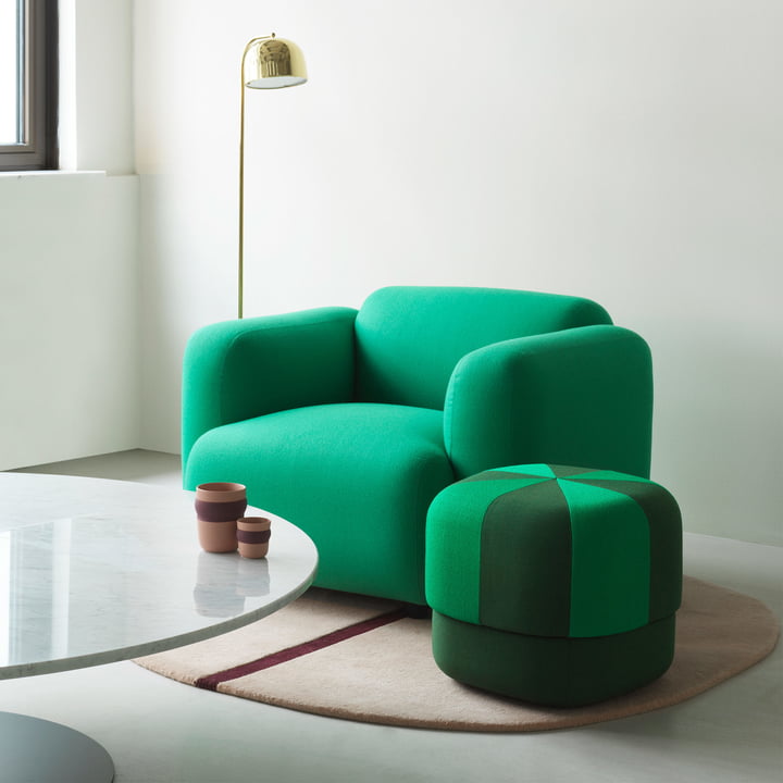 Circus Pouf small duo from Normann Copenhagen in color green